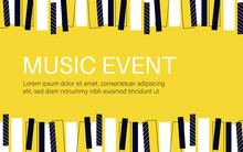Music Concert Or Event Poster. Piano Keys.