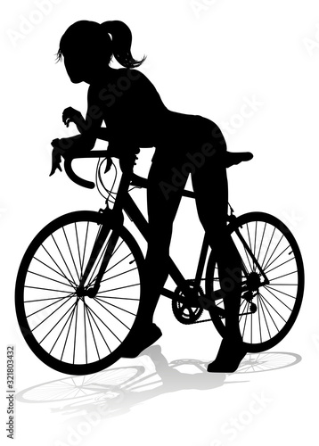 A woman bicycle riding bike...