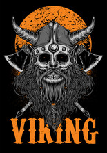 Viking Corpse Bone Zombie Illuastration Tshirt