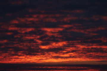 Wall Mural - crimson sky with clouds illuminated by the sun at sunset or sunrise at dusk