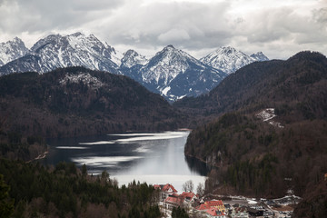 beautiful landscape in Europe on the background of a lake and mountains