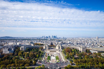 Wall Mural - Aerial city view of Paris from Eiffel Tower, France