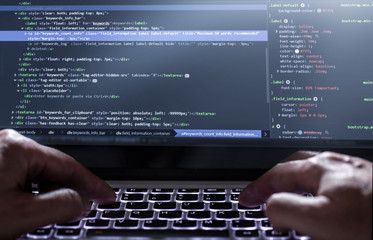 website design. developing programming and coding technologies.