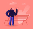 © Pavlo Syvak - Smoking Addiction and Bad Unhealthy Habit Concept. Male Character Smoking Cigarette near Bench in Park. Addicted Man with Nicotine and Tobacco Product. Social Problem Cartoon Flat Vector Illustration