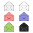 © Kravchuk - Multicolored envelope set. Colored mail icon. Vector illustration.