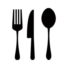 spoon and fork icon design vector logo template EPS 10