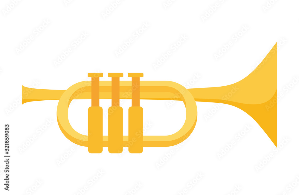 Isolated trumpet instrument vector design - obrazy, fototapety, plakaty 