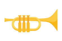 Isolated Trumpet Instrument Vector Design