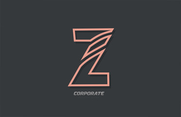 Z alphabet letter line company business brown grey logo icon design