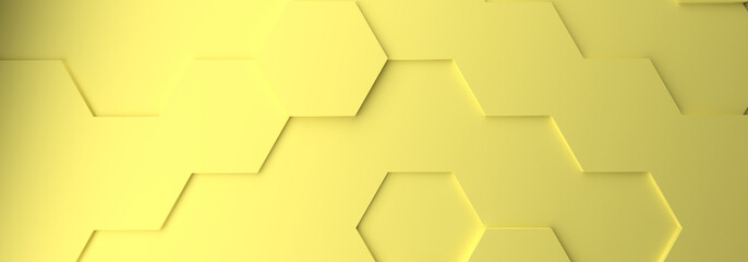 Wall Mural - Abstract modern bright pastel yellow honeycomb background