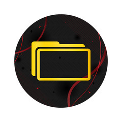 Wall Mural - Folder icon elegant black round button
