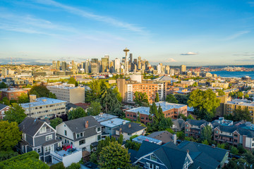 Wall Mural - Aerial photo of the Seattle from Queen Anne