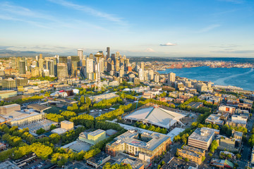 Wall Mural - Aerial photo of the Seattle from Queen Anne