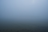 Fototapeta Na ścianę - Simple background of calm ocean water on a very foggy day