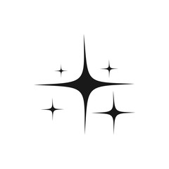 Wall Mural - Vector of different star sparkle icon. Collection of star sparkles symbol, decoration twinkle,  Vector Illustration