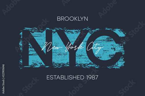 Fotomural NYC, Brooklyn t-shirt design with brush stroke
