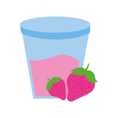 Wall Mural - fresh strawberry fruits in cup plastic