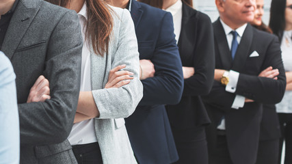 large group of successful business people standing together.