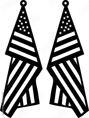 American Usa Flag Earring Cut File For Cricut And Silhouette Svg Vector Stock Vector Adobe Stock