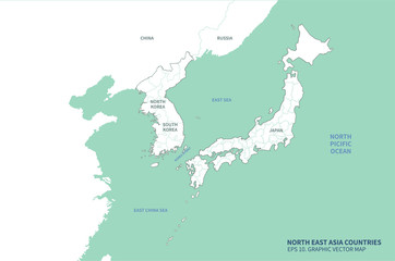 Wall Mural - vector of korea map. dokdo map of korea.