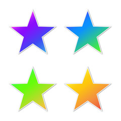 Wall Mural - set of vector star icons, isolated.