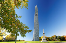 The Bennington Battle Monument At Sunset. The Monumnet Is A 301 Or 306 Ft Stone Obelisk In Bennington, Vermont. 