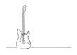 Continuous one line drawing of a guitar
