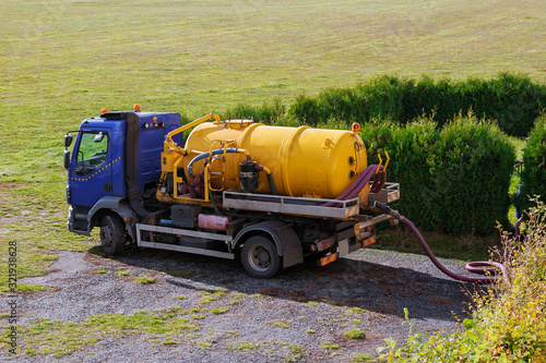 Sewage Tank truck. Sewer pumping machine. Septic truck
