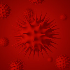 Wall Mural - wuhan coronavirus 2019-ncov concept. an outbreak occurs in wuhan, china. 3d virus.