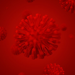 Wall Mural - wuhan coronavirus 2019-ncov concept. an outbreak occurs in wuhan, china. 3d virus.
