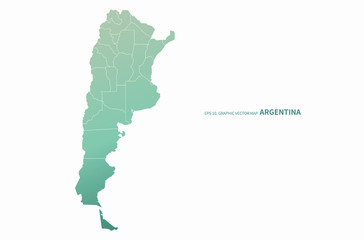 Wall Mural - graphic vector map of argentina. south america country map.