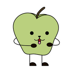 Poster - apple fresh fruit kawaii character