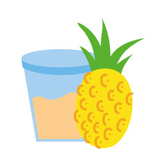 Sticker - sweet pineapple fruit isolated icon