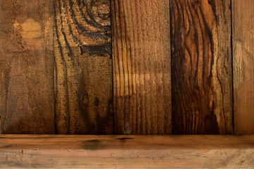 Wall Mural - brown wood barn texture background of timber case box from old wooden plank pallet weathered