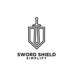 Wall Mural - sword and shield logo icon design vector