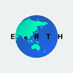 Wall Mural - globe earth modern isolated white background vector