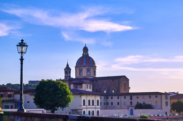 Cathedral along the Arno River in Florence, Italy.