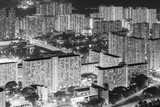 Fototapeta Miasta - Aerial view of residential district of Hong Kong City at night