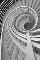 Poster - Closeup of spiral stairway. Building abstract background