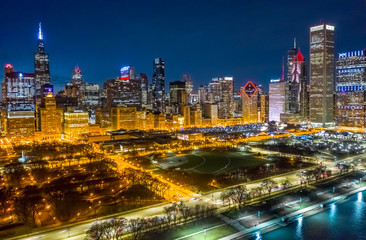 Sticker - Chicago downtown buildings aerial skyline