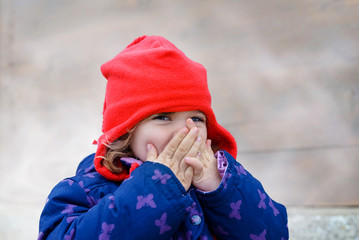 Wall Mural - portrait of a beautiful girl in winter