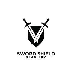 Wall Mural - two sword and shield logo icon design vector