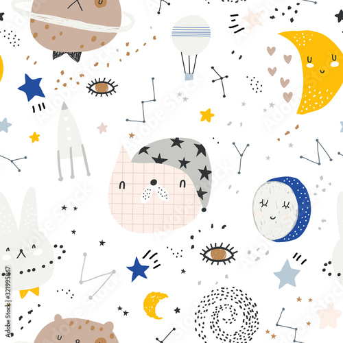 wzor-elementy-dziecinne-miejsca-cute-ilustracji-wektorowych-bezszwowy-wzor-z-kreskowki-przestrzenia-planetami-i-gwiazdami-kosmos-zbiory