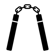 Nunchucks Or Nunchaku Weapon Flat Vector Icon For Games And Websites