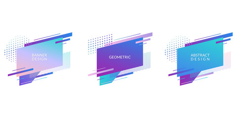Wall Mural - abstract geometric badges for banner or poster design modern graphic shapes background. vector illus