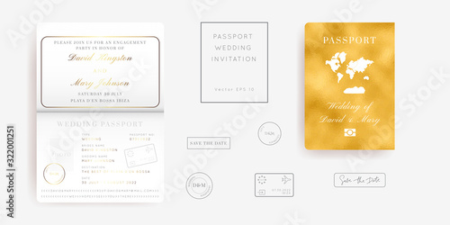 Fotografía Destination Wedding Pass Vector