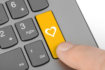 Canvas Print - Computer keyboard with love key