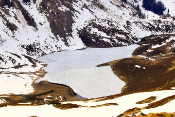 Poster - Le lac d'Isaby gelé, Hautacam Hautes Pyrénées