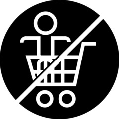 Wall Mural - no kid in cart icon, vector illustration