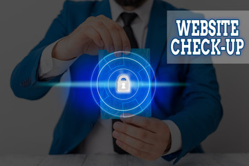 Wall Mural - writing note showing website check up. business concept for an examination of a website to see if so
